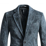 Men's Vintage Classic Multi-Pocket Button Slim Suede Blazer 82158079K