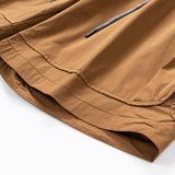 Men's Casual Elastic Waist Zipper Pocket Loose Cargo Shorts 35690243M