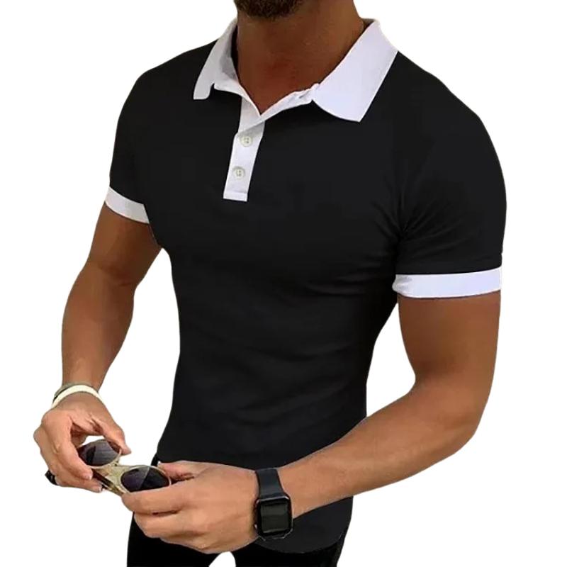 Men's Casual Colorblock Short-sleeved Polo Shirt 26225245TO
