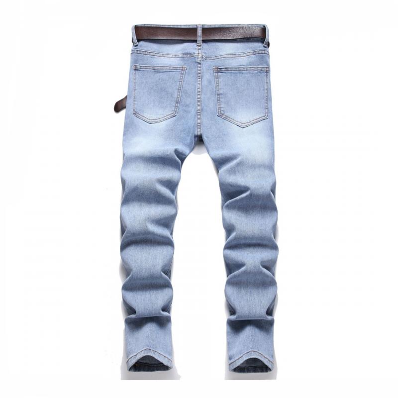 Men's Fashion Distressed Hole Slim Jeans 05474991Z