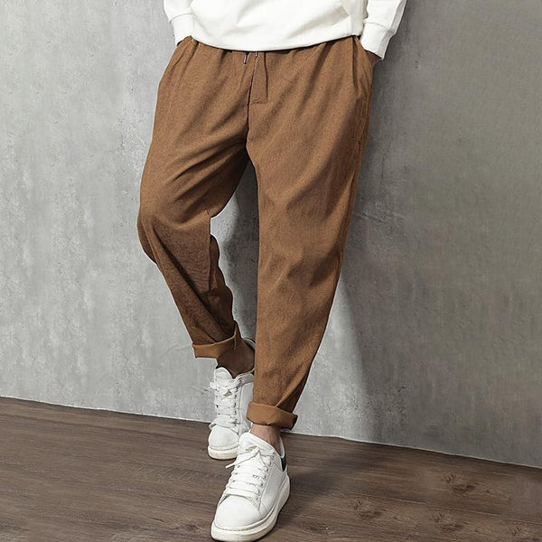 Men's Solid Color Elastic Waist Casual Trousers 75435451Z