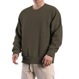 Men's Solid Color Waffle Round Neck Long Sleeve Sweatshirt 83359660Z