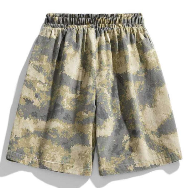 Men's Casual Thin Washed Camouflage Loose Cargo Shorts 10051908M