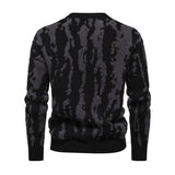 Men's Casual Round Neck Striped Jacquard Pullover Knitted Sweater 47148218M