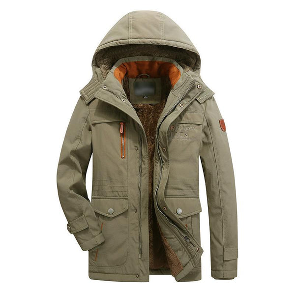 Men's Thickened Mid-Length Hooded Jacket 87547847F