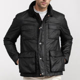 Men's Vintage Casual Multi-Pocket Solid Zipper Jacket 76621936TO