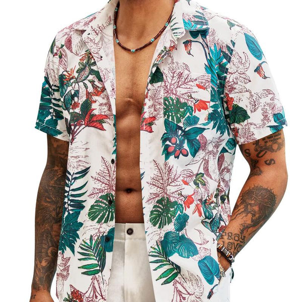 Men's Casual Hawaiian Beach Pocket Print Shirt 75310397TO