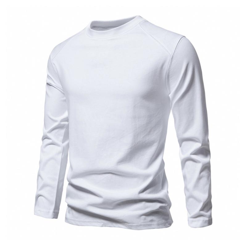 Men's Casual Cotton Breathable Round Neck Slim Long Sleeve T-shirt 39533085M