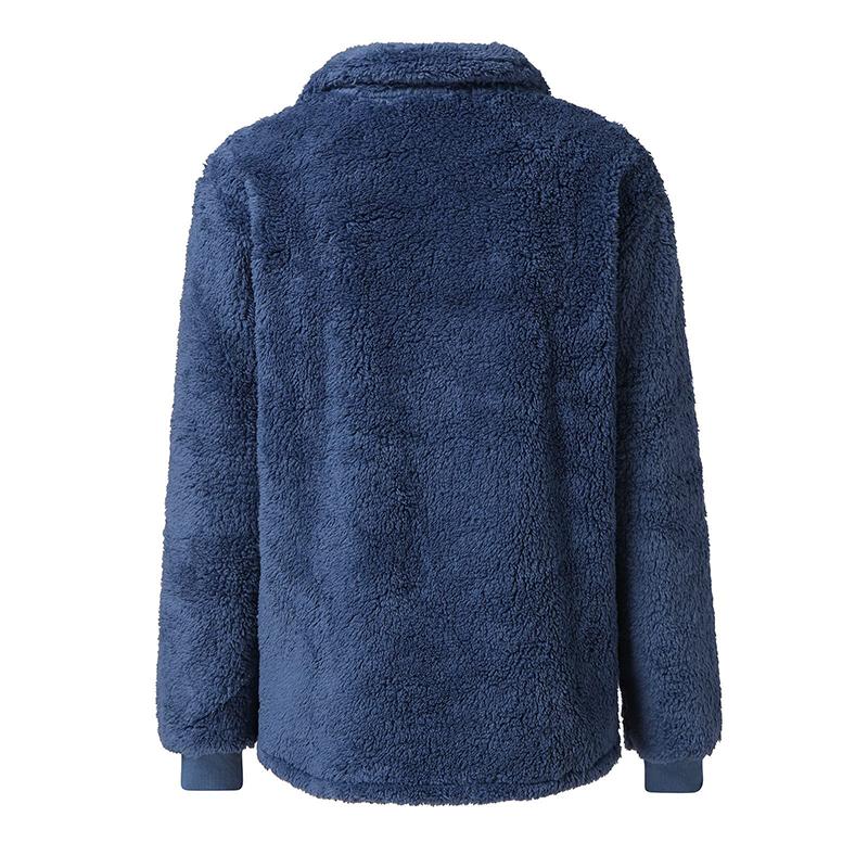 Men's Fleece Lapel Button Embellished Pocket Long Sweater 79828323Z