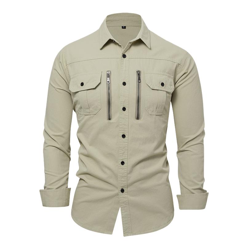 Men's Cotton Long-sleeved Shirt 11744080U