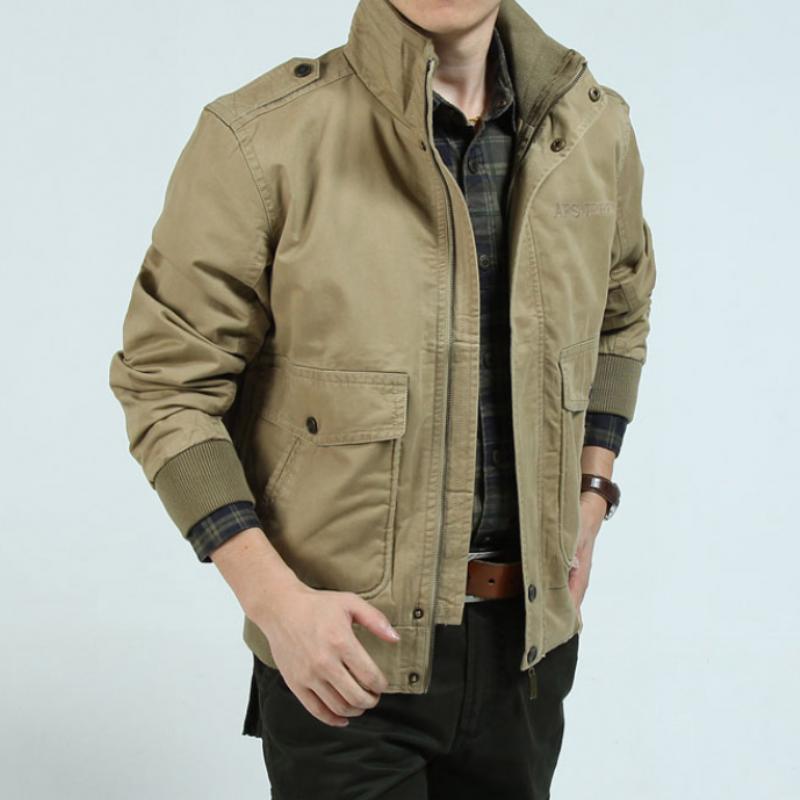 Men's Classic Casual Zipper Stand Collar Fleece Jacket 99942118K