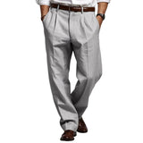 Men's Casual Thin Linen Breathable Loose Suit Pants 80989064M