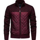 Men's Knitted Patchwork Stand Collar Zippered Plush Jacket 14091352Y