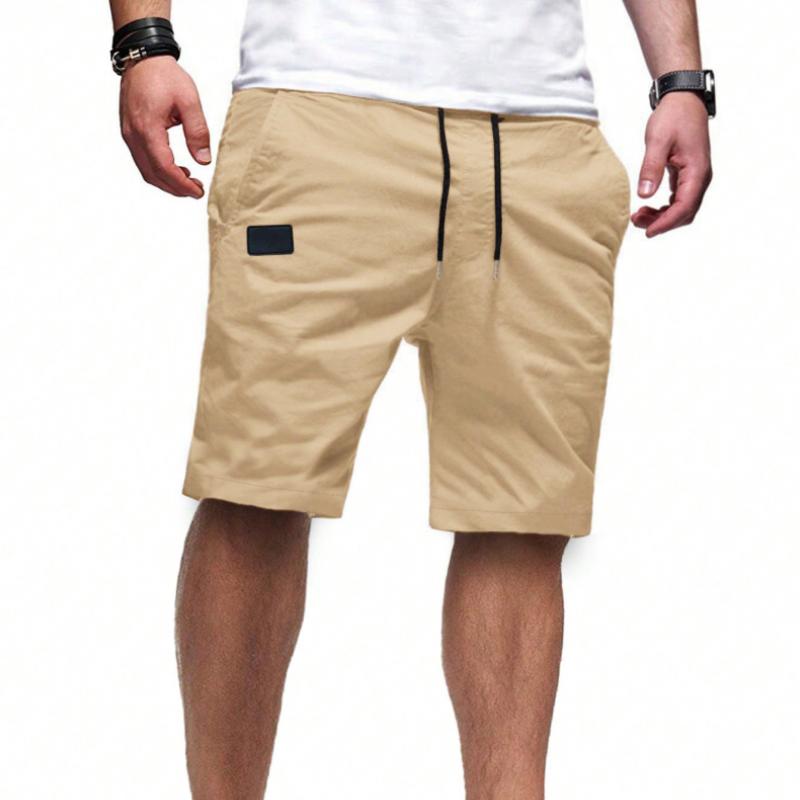 Men's Solid Color Sports Casual Drawstring Shorts 31832089Y