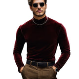 Men's Classic Casual Velvet Slim Fit Long Sleeve T-Shirt 83089575K