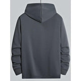 Men's Solid Kangaroo Pocket Long Sleeve Hoodie 88250494Y