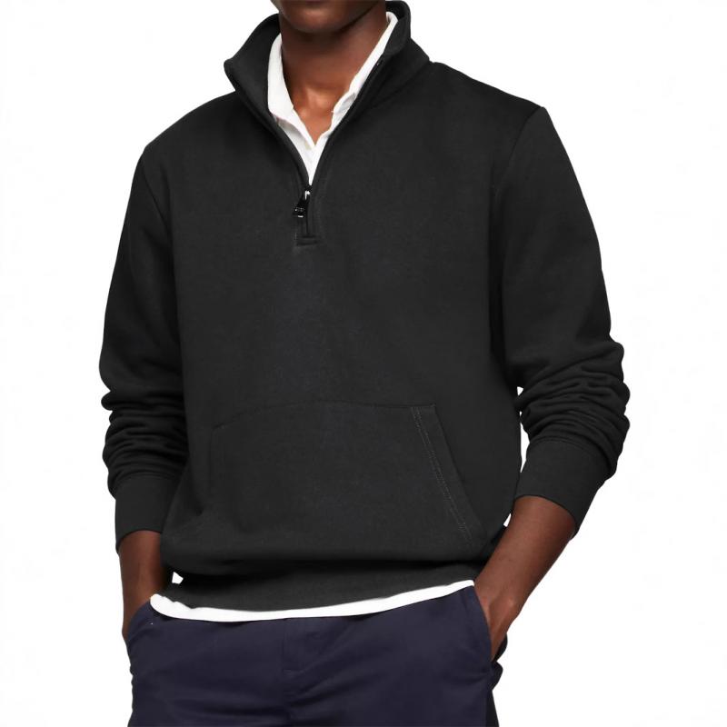 Men's Casual Solid Color Half Zip Turtleneck Sweatshirt 81474478Y