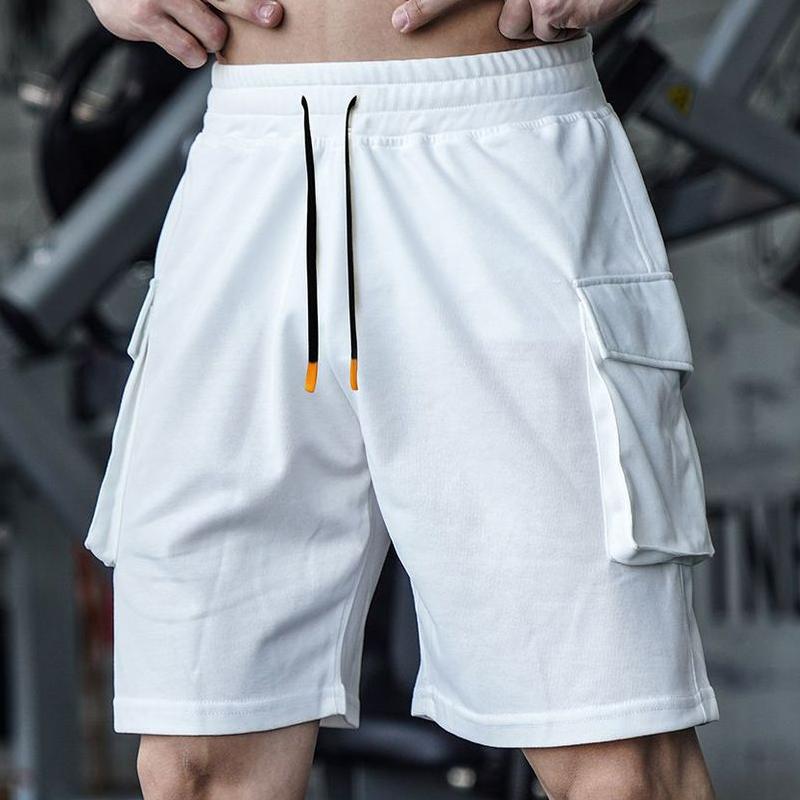 Men's Flap Pockets Straight Loose Sports Shorts 13290897Z