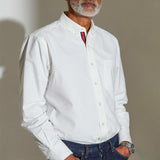 Men's Solid Lapel Long Sleeve Breast Pocket Shirt 67017190Z
