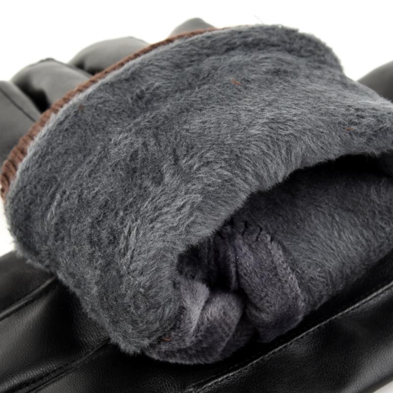 Men's Winter Warm Thickened Leather Gloves 65960061K