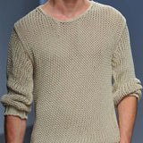 Men's Casual Slim Fit Round Neck Long Sleeve Knitted Sweater 83114927K