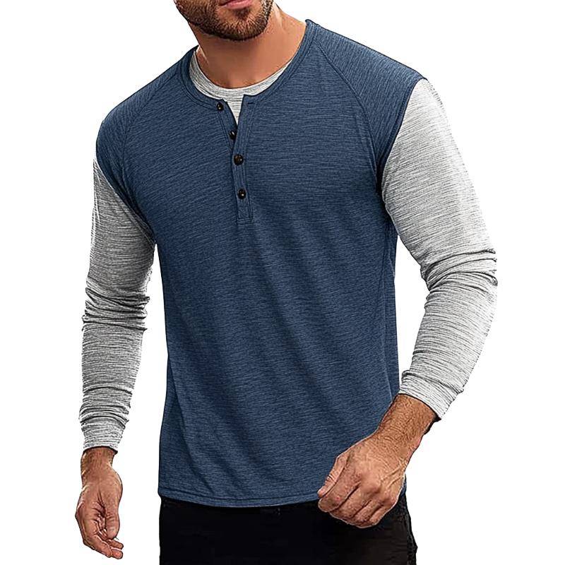 Men's Casual Colorblock Bottoming Shirt 31743759F