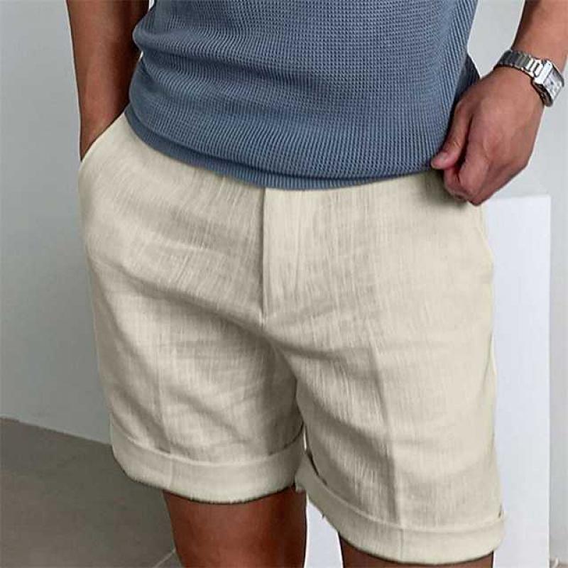 Men's Vintage Linen Beach Shorts 12450822Y