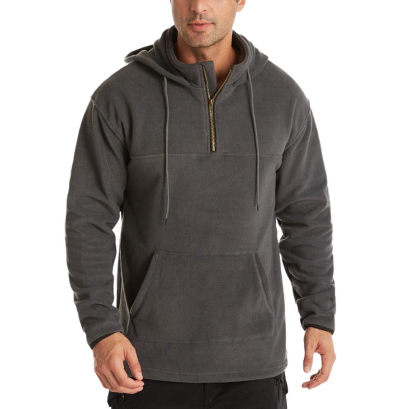 Men's Sports Solid Color Polar Fleece Hoodie 40730394F