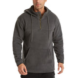 Men's Sports Solid Color Polar Fleece Hooded Sweatshirt 40730394F