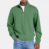 Men's Casual Half Zip Stand Collar Loose Pullover Sweatshirt 86549519M