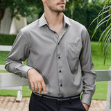 Men's Colorblock Lapel Long Sleeve Casual Shirt 90221718Z