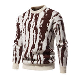 Men's Casual Round Neck Striped Jacquard Pullover Knitted Sweater 47148218M