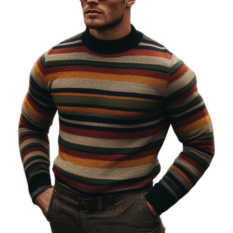 Men's Crew Neck Striped Sweater 02895164F