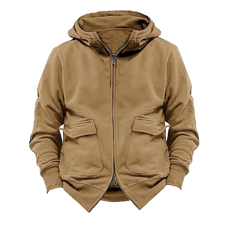 Men's Loose Plush Warm Hooded Sweatshirt Jacket 13788739Y