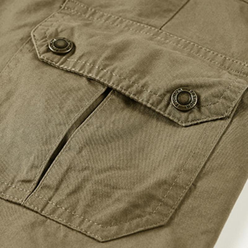 Men's Casual Outdoor Multi-Pocket Cotton Washed Cargo Shorts 92080038M