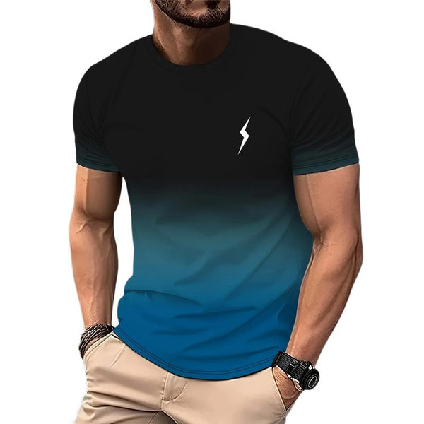 Men's Casual Gradient Printed Short Sleeve T-Shirt 44737313Y