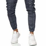 Men's Retro Casual Plaid Print Drawstring Sports Pants 10164448TO