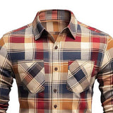 Men's Classic Casual Slim Fit Check Long Sleeve Shirt 91392940K