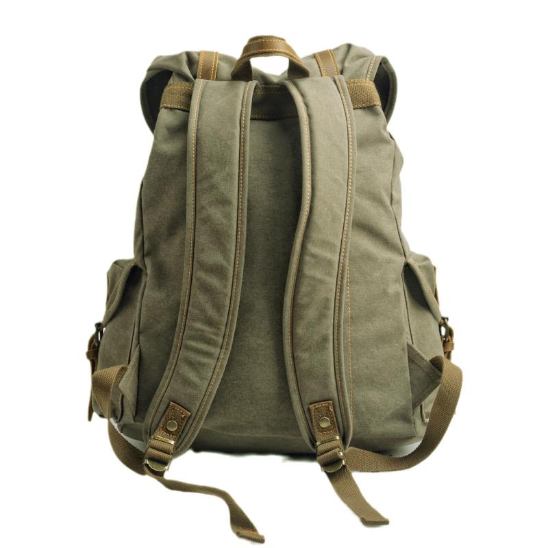 Men's Retro Outdoor Large Capacity Multi-Pocket Canvas Backpack 33759989Y