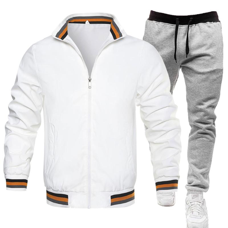 Men's Casual Sports Jacket and Trousers Two-piece Set 04731620F