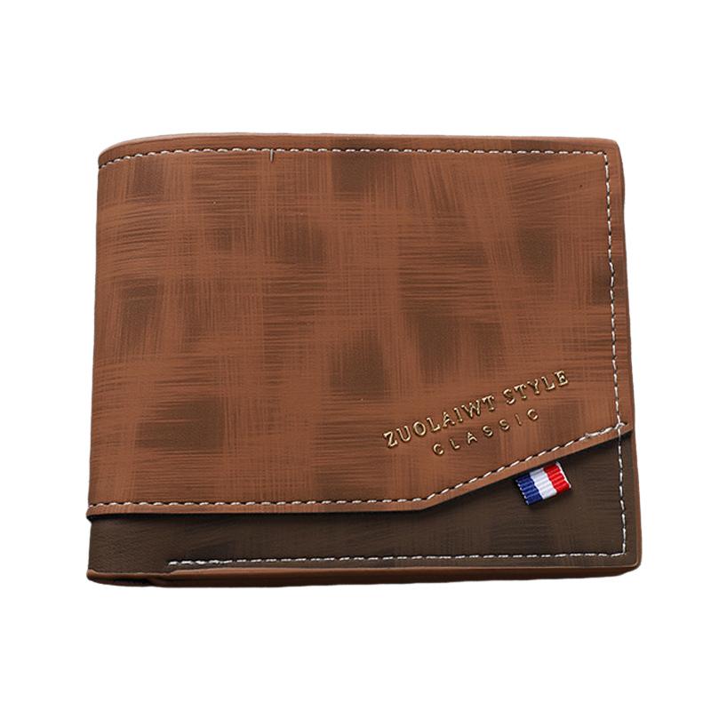 Cartera de cuero con cremallera y múltiples tarjetas para hombre 89227195U