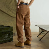 Men's Retro Stitching Loose Straight Denim Cargo Pants 00352546Z