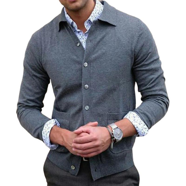 Men's Retro Casual Solid Color Pocket Sweater 12728356TO