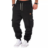 Men's Solid Color Sports Multi-Pocket Sweatpants 70234059Y