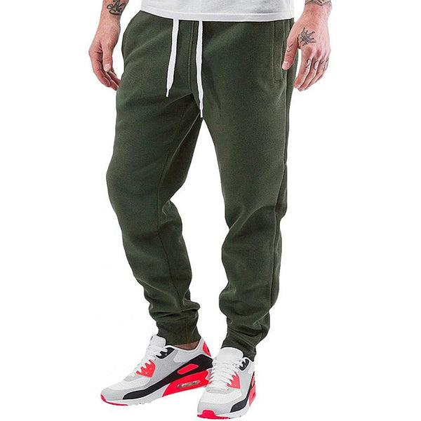 Men's Solid Color Elastic Waist Thickened Sports Pants 13814624Z