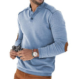 Men's Casual Colorblock Print Button Collar Long Sleeve Sweatshirt 98836321Y