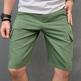 Men's Solid Loose Multi-pocket Cargo Denim Shorts 95425511Z