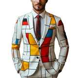 Men's Classic Retro Artist Print Slim Fit Single Breasted Blazer 78309817K