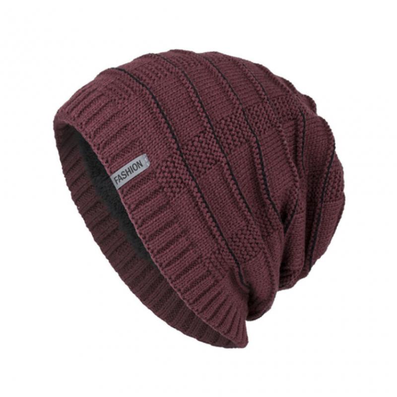 Gorro de punto cálido con forro de felpa vintage para hombre 14064890Y