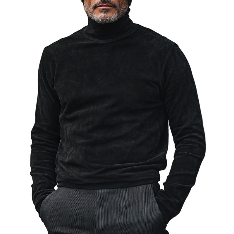 Men's Versatile Turtleneck Suede Long Sleeve Bottoming T-Shirt 73969959F